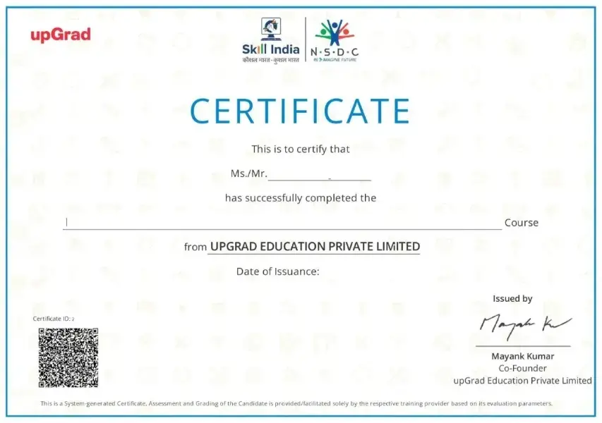 UpGrad-Certification